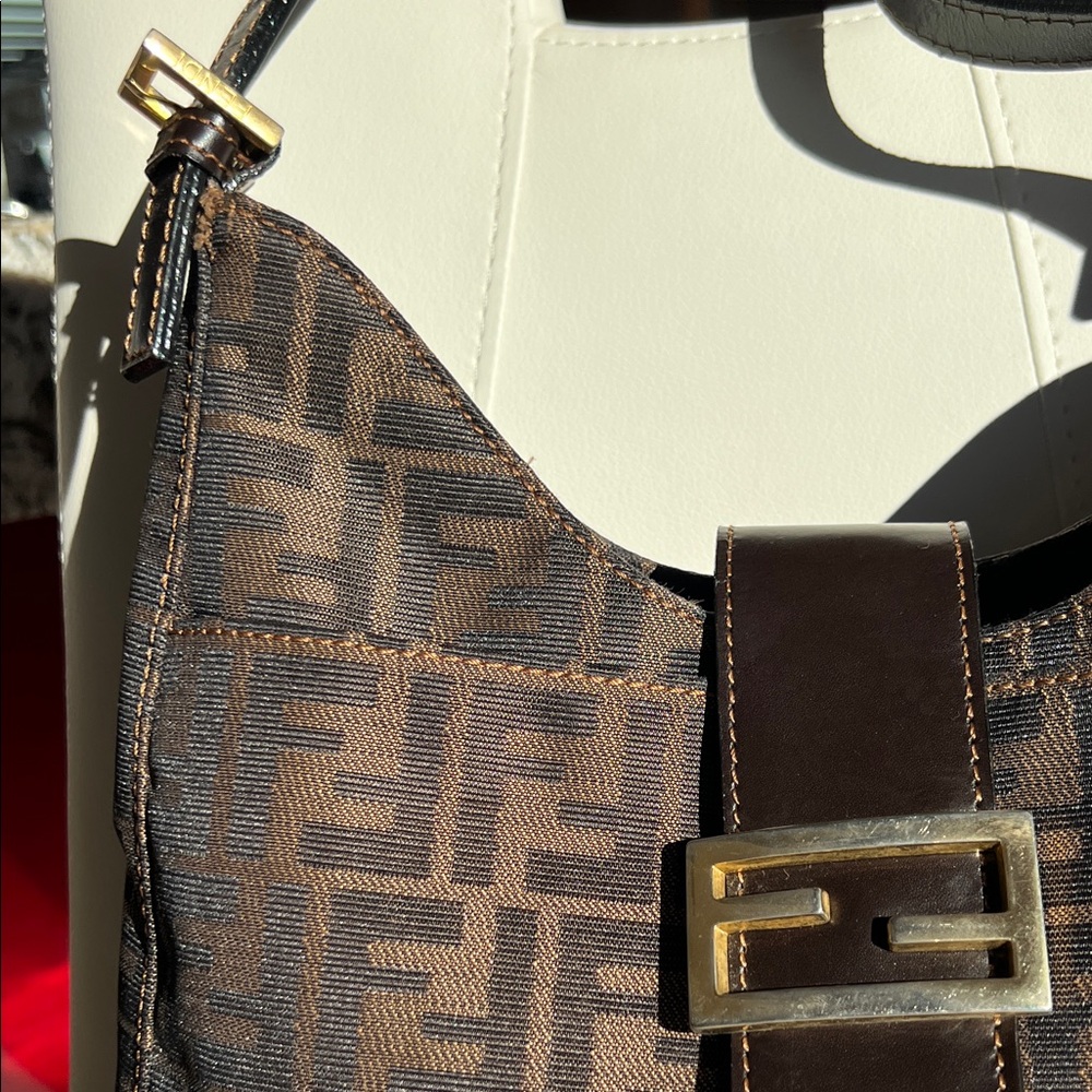 Vintage Fendi Tobacco Zucca Monogram Shoulder/Hobo Bag - Picture 2 of 10